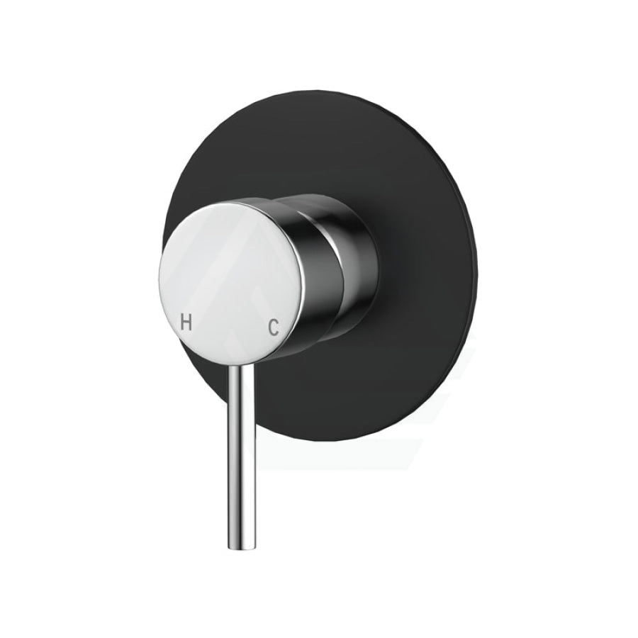 Fienza Kaya Round Wall Mixer 100Mm Matte Black Plate Multi-Colour Mixers