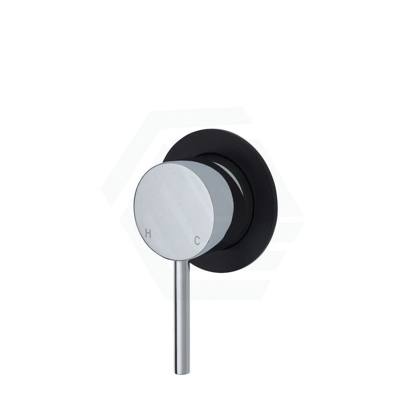 Small Round Matte Black Plate Wall Mixer