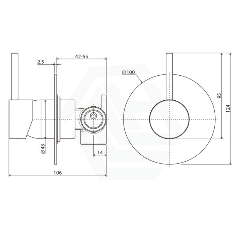 Fienza Kaya Up Wall Mixer Chrome 100Mm Plate Mixers