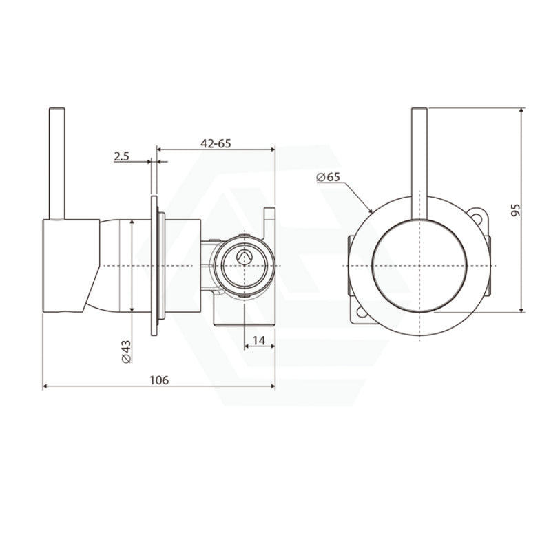 Fienza Kaya Up Wall Mixer Chrome Mixers