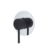 Fienza Kaya Wall Mixer Matte Black Large Round Plate Multi-Colour Chrome Mixers