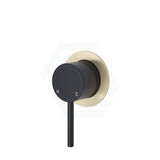 Fienza Kaya Wall Mixer Matte Black Small Round Plate Multi-Colour Brushed Gold Mixers