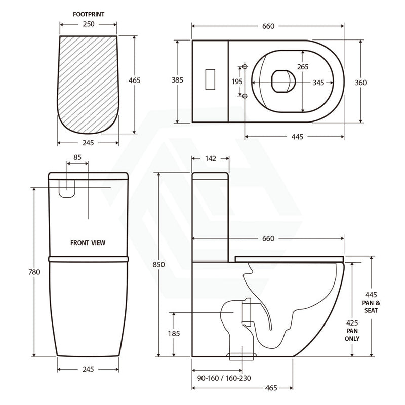 Fienza Koko Back - To - Wall Toilet Suite Rimless Slim Seat Matt Black Suites