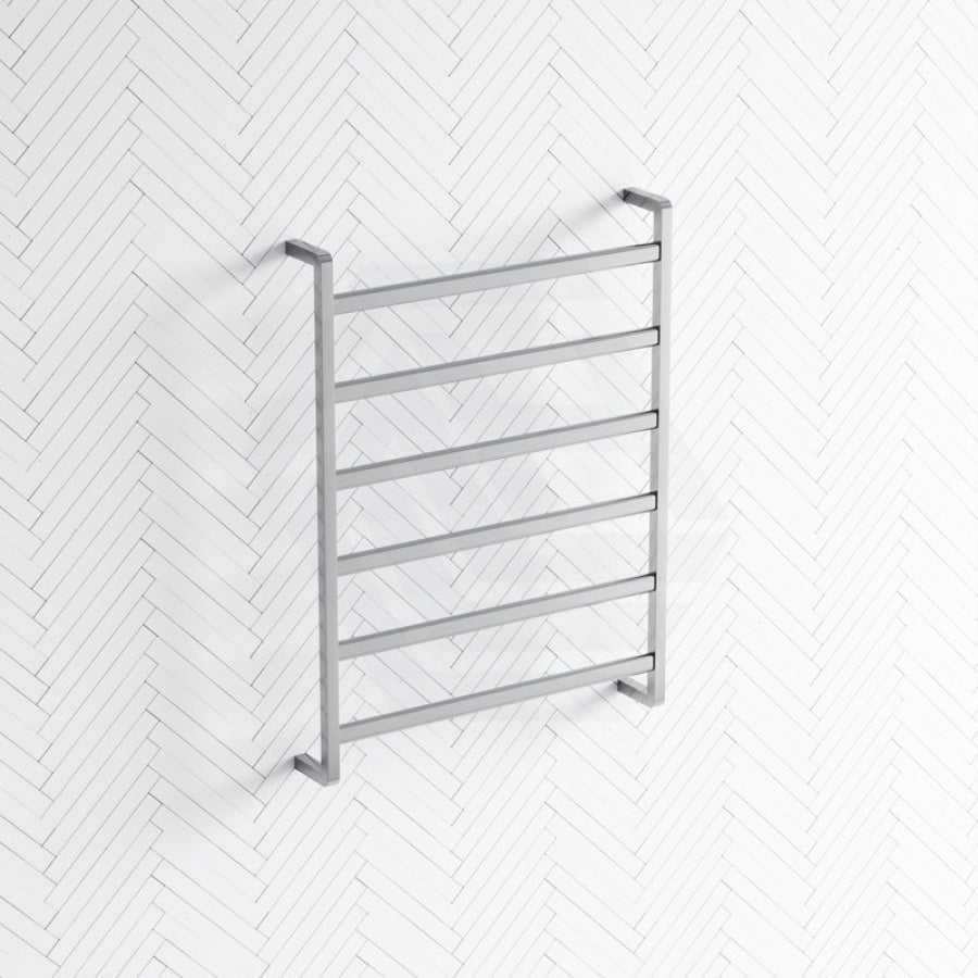 Fienza Koko Heated Towel Rail 600Mm 4/6/9 Square Bars Chrome Rails