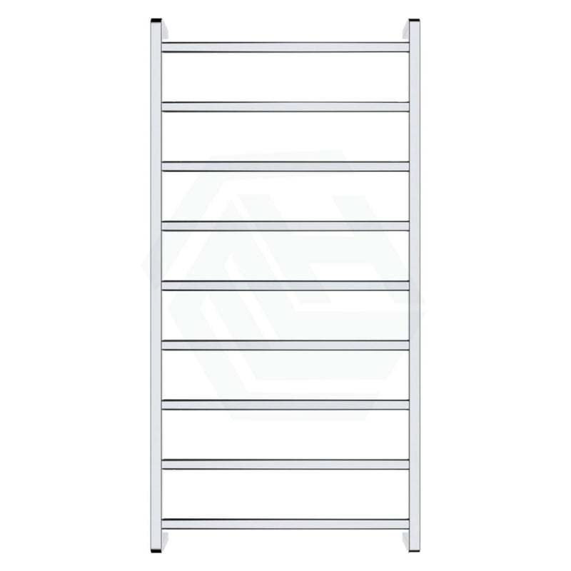 Fienza Koko Heated Towel Rail 600Mm 4/6/9 Square Bars Chrome Rails