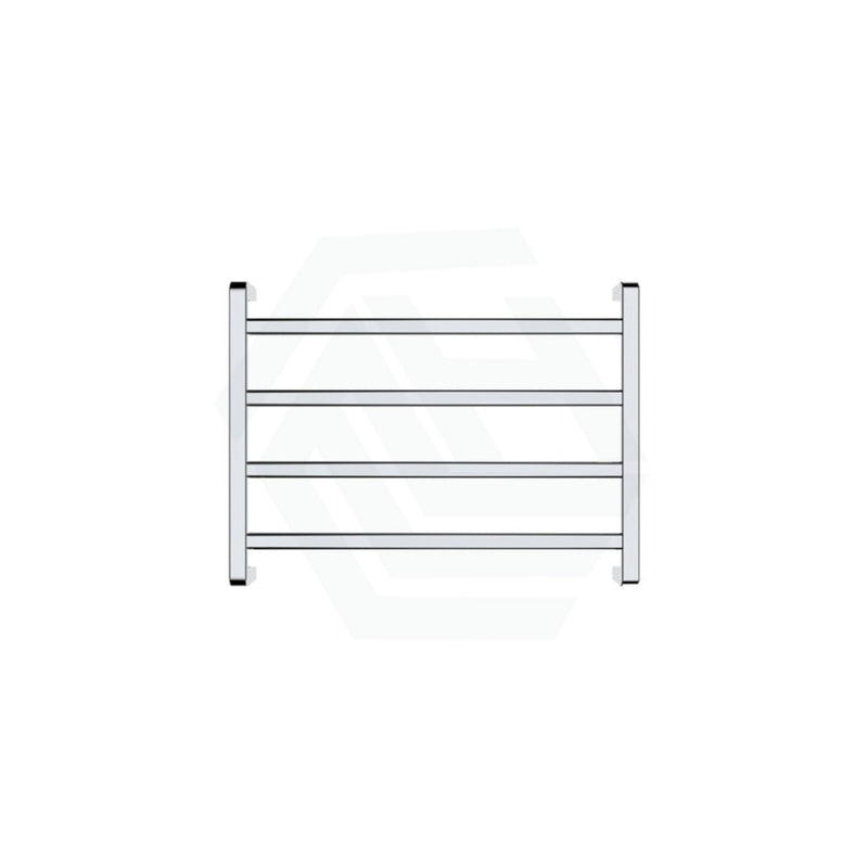 Fienza Koko Heated Towel Rail 600Mm 4/6/9 Square Bars Chrome Rails