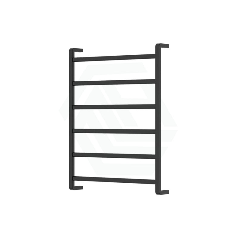 Fienza Koko Heated Towel Rail 600Mm 4/6/9 Square Bars Matt Black Rails