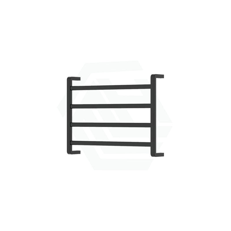 Fienza Koko Heated Towel Rail 600Mm 4/6/9 Square Bars Matt Black Rails