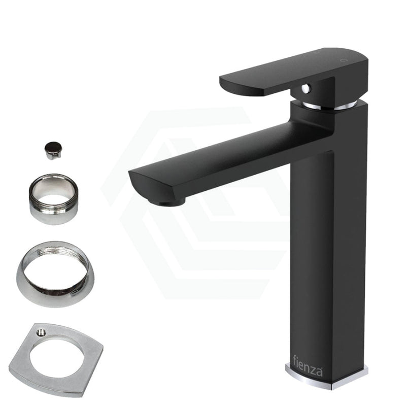 Fienza Koko Medium Basin Mixer Matt Black Short Mixers