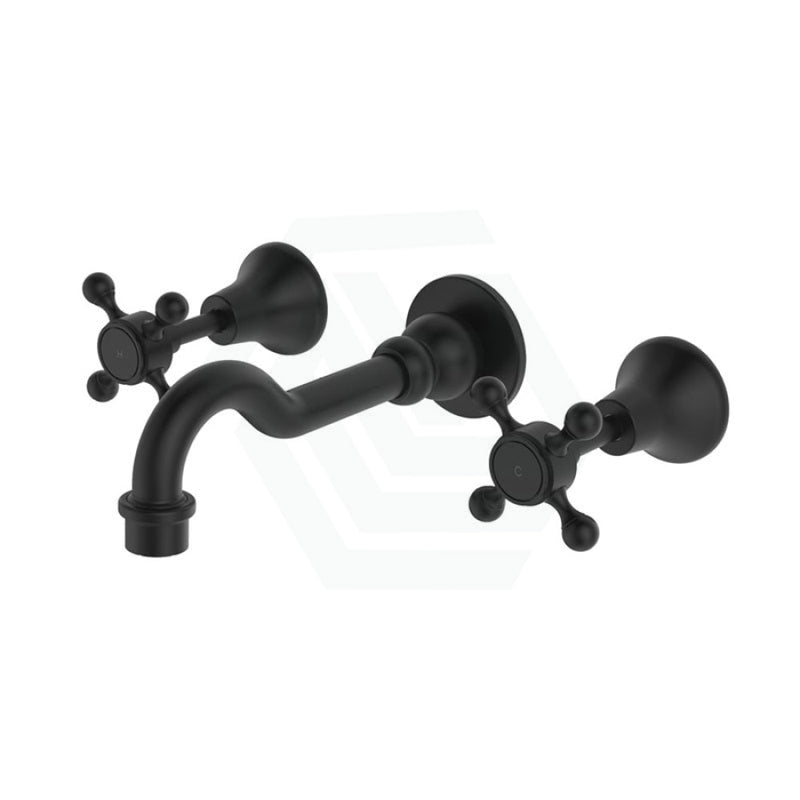 Fienza Lillian Basin/Bath Wall Set Matt Black Bath/Basin Tap Sets