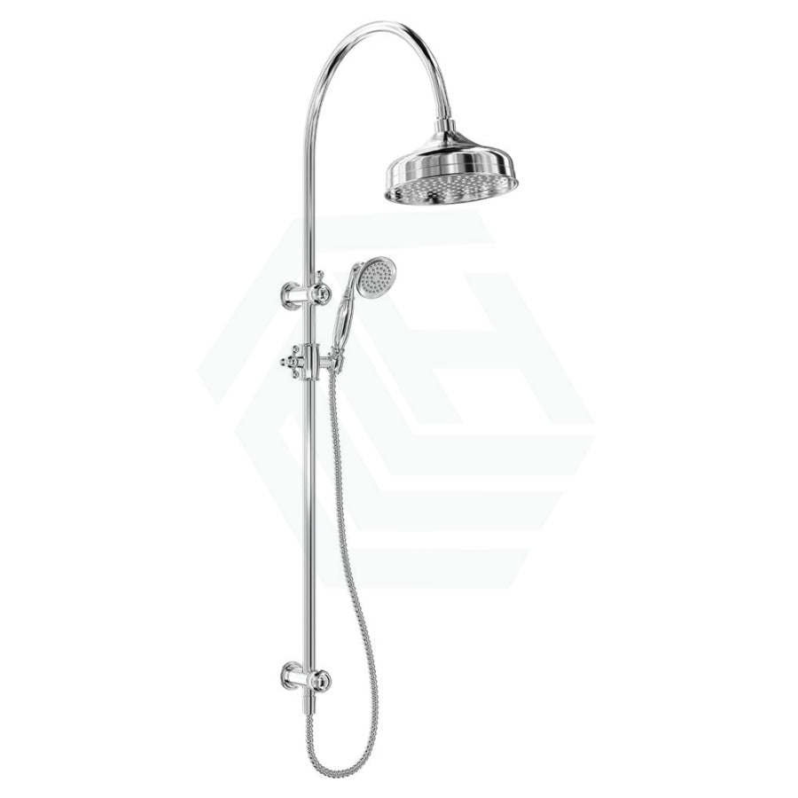 Fienza Lillian Chrome Twin Shower Top Water Inlet Brushd Gold Showers