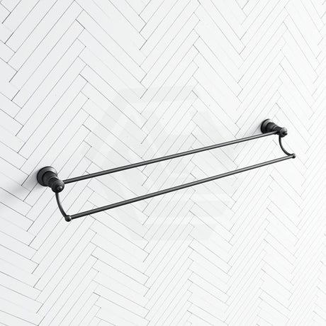 Fienza Lillian Double Towel Rail Matte Black Rails