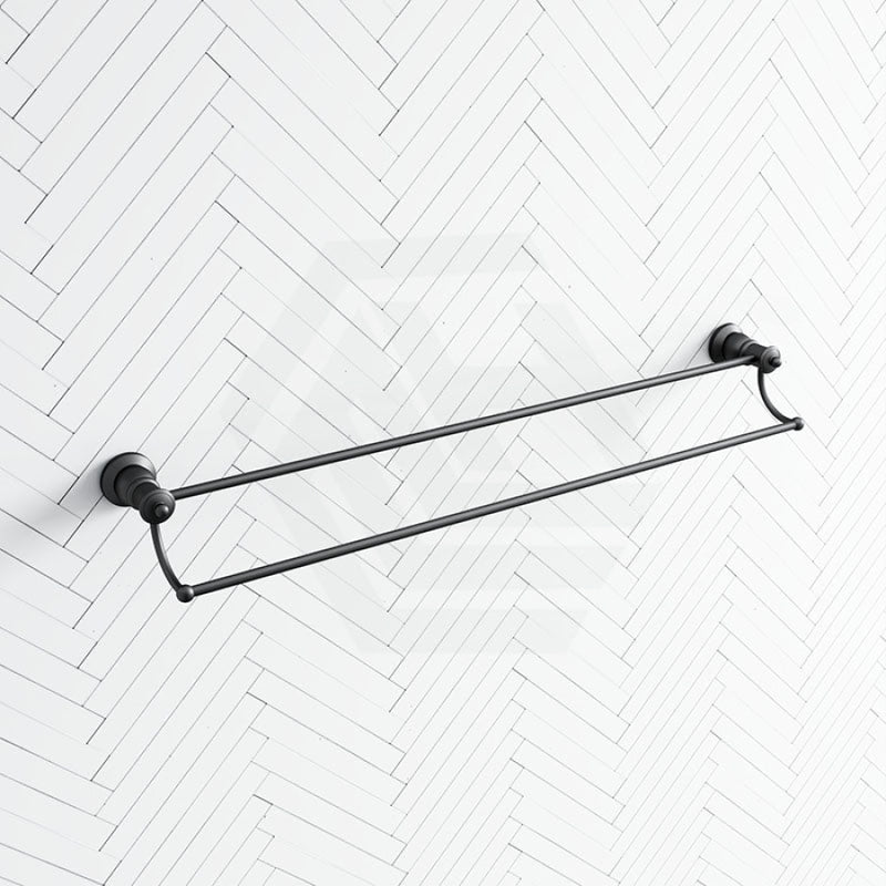 Fienza Lillian Double Towel Rail Matte Black Rails