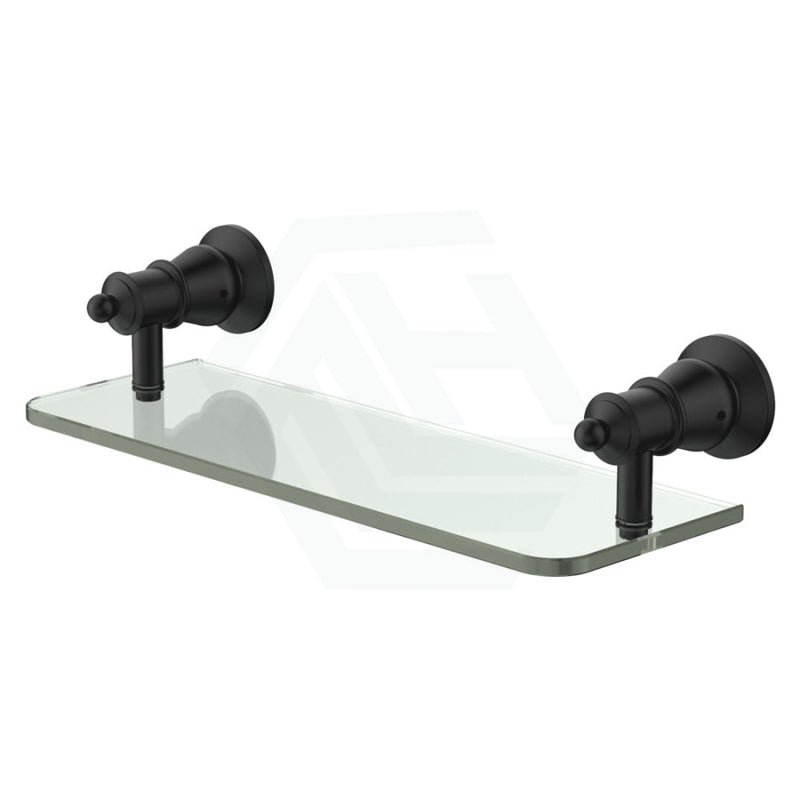 Fienza Lillian Glass Shelf, Matte Black