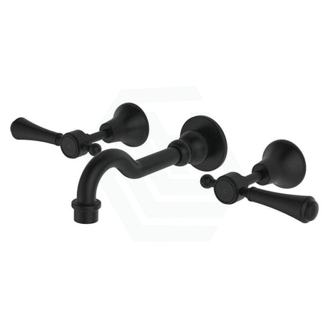 Fienza Lillian Lever Basin/Bath Wall Set Matt Black Bath/Basin Tap Sets