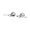 Fienza Lillian Lever Wall Top Assemblies Chrome With Ceramic White Handle