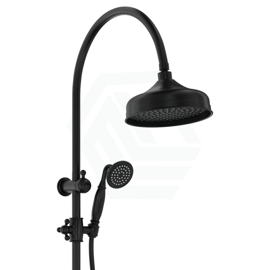 Fienza Lillian Matt Black Twin Shower Top Water Inlet Showers