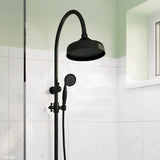 Fienza Lillian Matt Black Twin Shower Top Water Inlet Showers