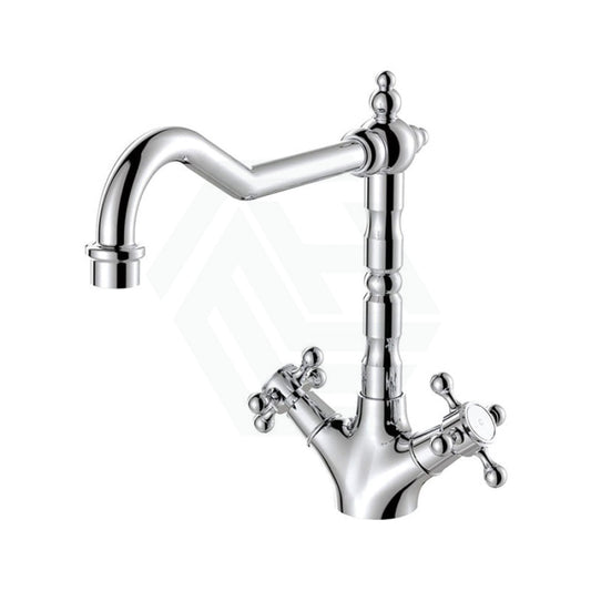 Fienza Lillian Shepherds Crook Sink Mixer Chrome Swivel Mixers