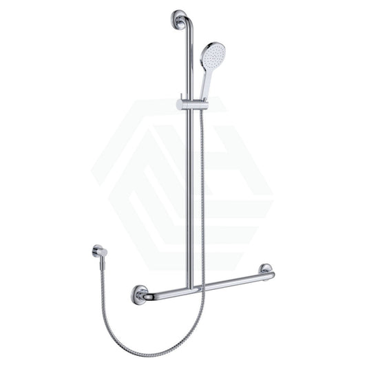 Fienza Luciana Care Chrome Inverted T Rail Shower Left/Right Hand Left With Handheld