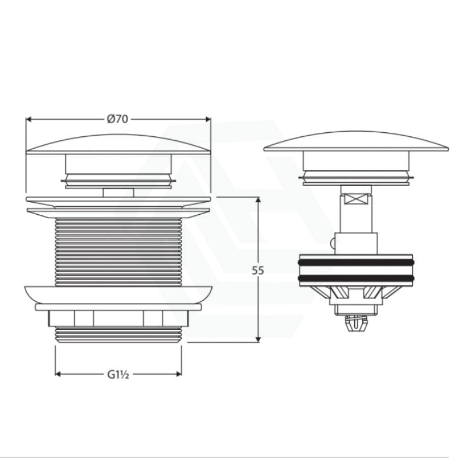 Fienza Matt Black Pull-Out/Pop-Up 40Mm Bath Waste Non-Overflow Bathtub Wastes