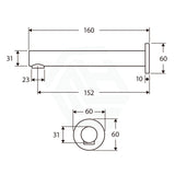 Fienza Michelle 160Mm Bath Outlet Chrome Wall Spouts