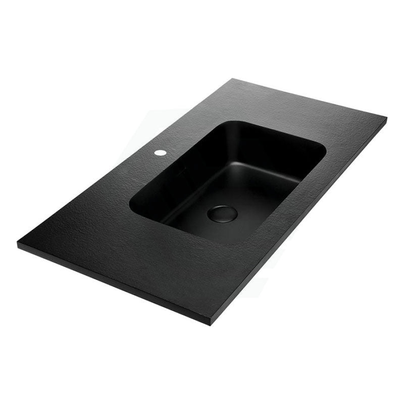 Fienza Montana 750/900/1200Mm Matt Black Basin-Top Solid Surface 1 Or 3 Tap Holes Available Vanity