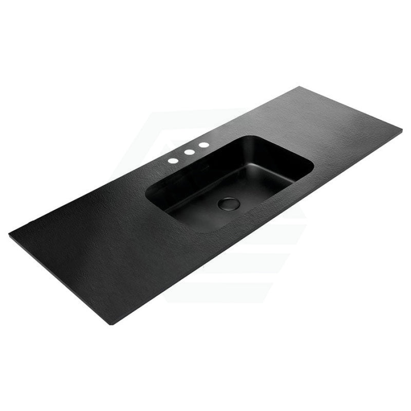 Fienza Montana 750/900/1200Mm Matt Black Basin-Top Solid Surface 1 Or 3 Tap Holes Available Vanity