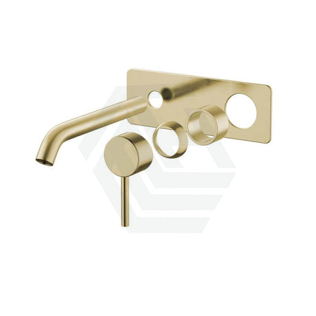 G#2(Gold) Fienza Kaya Urban Brass Basin/Bath Wall Mixer Dress Kit Only Rectangular Plate 200Mm