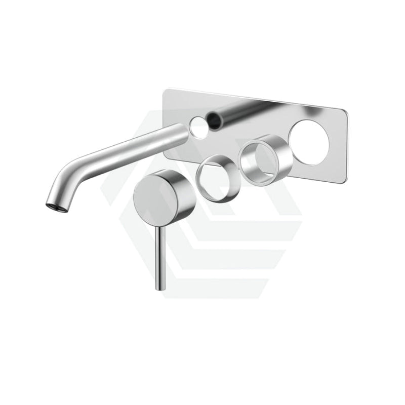 Fienza Kaya Chrome Basin/Bath Wall Mixer Dress Kit Only Rectangular Plate 200Mm Outlet