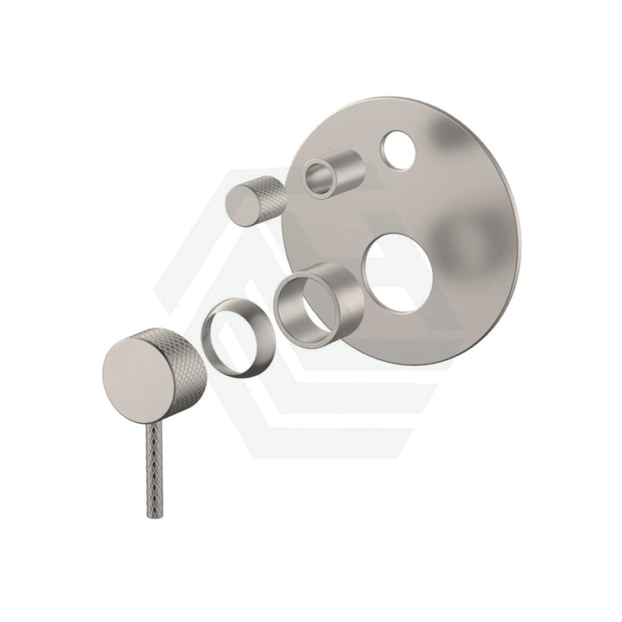 N#1(Nickel) Fienza Axle Brushed Nickel Wall Diverter Mixer Dress Kit Only Large Round Plate