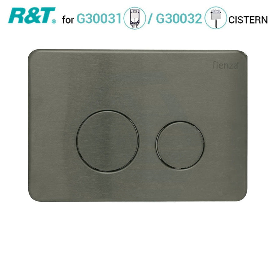 M#1(Gunmetal Grey) Fienza R&T Round Toilet Button Flush Plate Gunmetal Grey Toilets Push Buttons