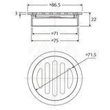 Fienza Round Floor Waste Grate 75Mm Outlet Wastes