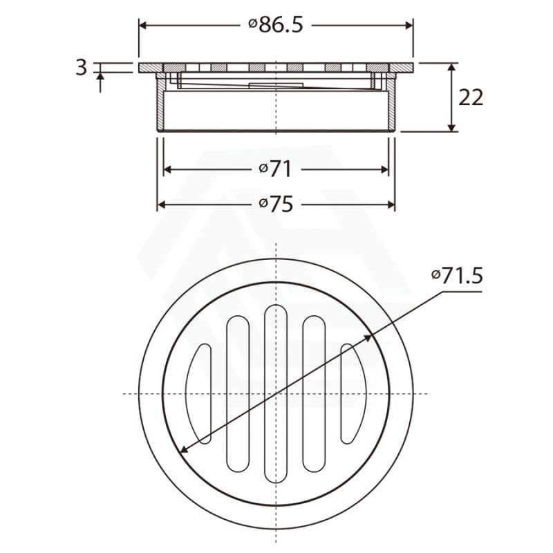 Fienza Round Floor Waste Grate 75Mm Outlet Wastes