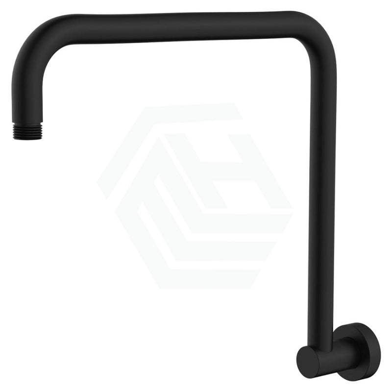 Fienza Round Matt Black Fixed Gooseneck Shower Arm Arms