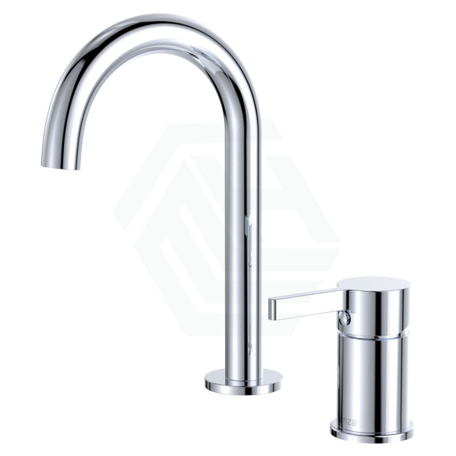 Fienza Sansa Basin/Bath Outlet & Hob Mixer Set Chrome Short Basin Mixers