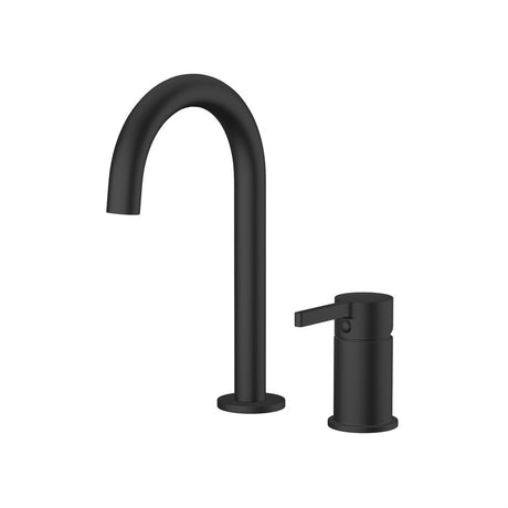 Fienza Sansa Basin/Bath Outlet & Hob Mixer Set Matt Black Basin Mixers