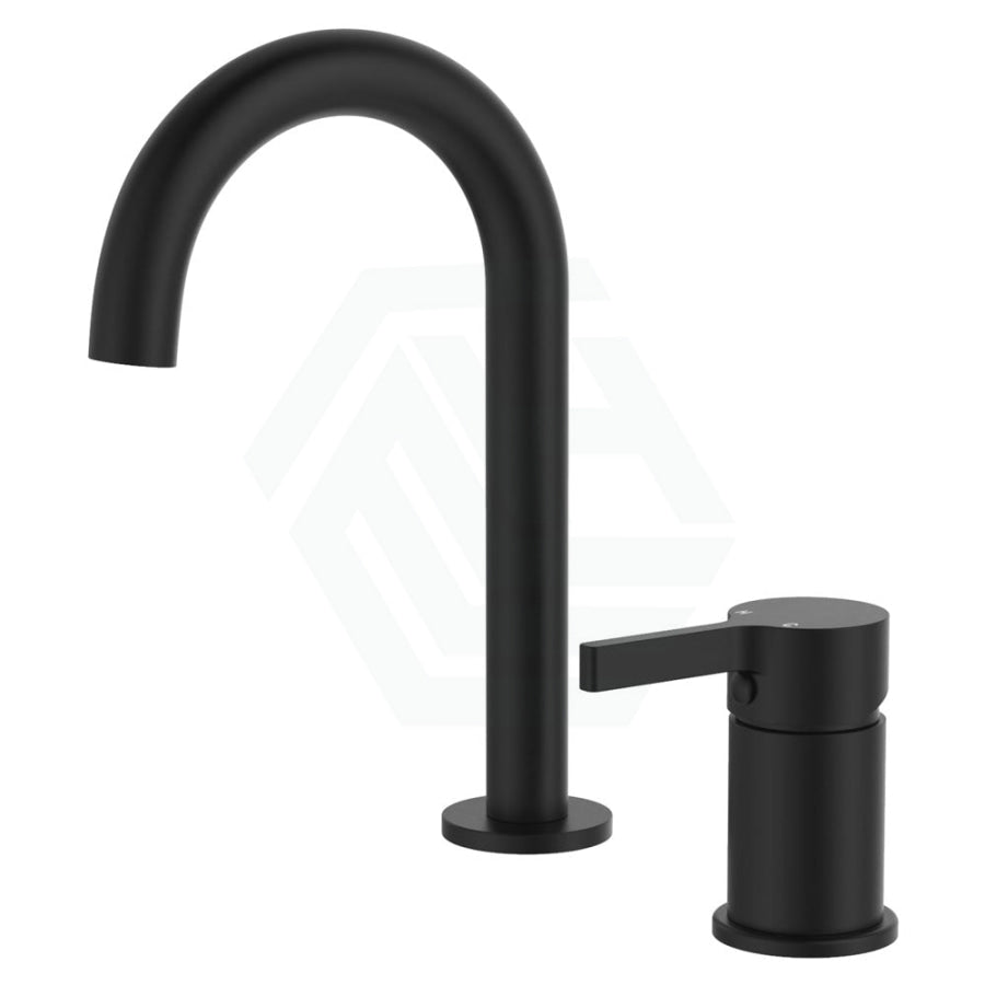 Fienza Sansa Basin/Bath Outlet & Hob Mixer Set Matt Black Basin Mixers