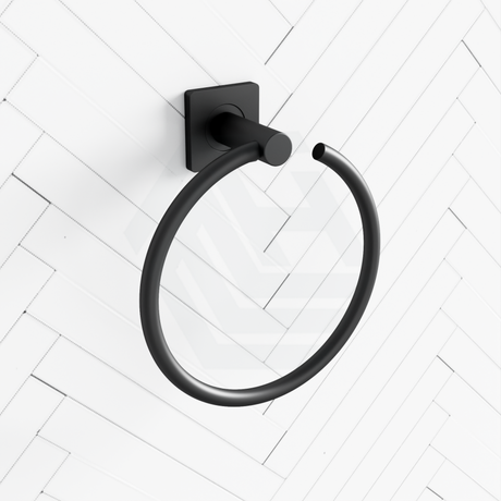 Fienza Sansa Hand Towel Ring Matte Black Holders