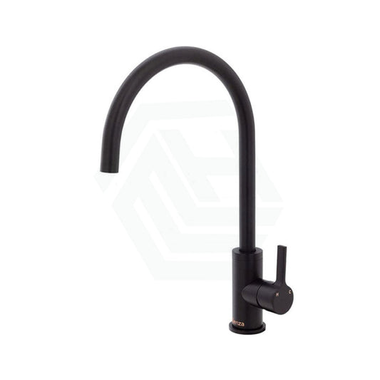 Fienza Sansa Matt Black Sink Mixer 360 Swivel Solid Brass Mixers