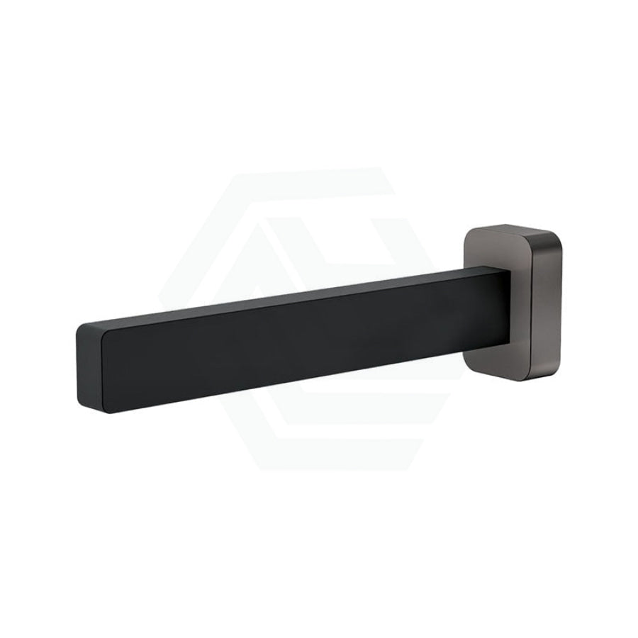 Fienza Sansa Matt Black Solid Brass Wall Spout For Bathroom Gunmetal Grey Spouts