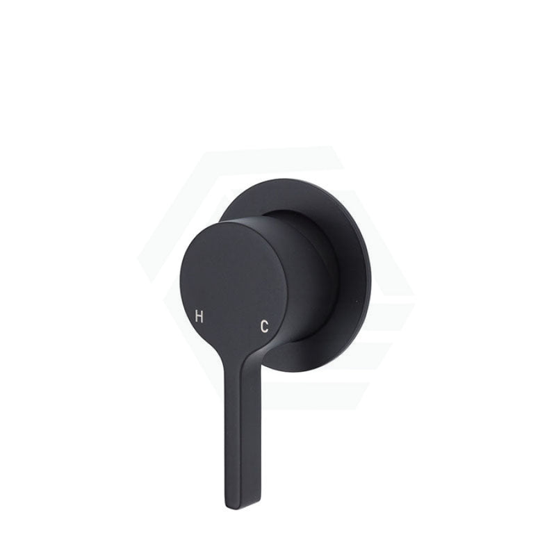 Fienza Sansa Wall Mixer, Matt Black, Small Round Plate