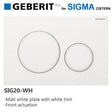 Fienza Sigma20 Round Matte White With Trim Button For Geberit Sigma Cistern Toilets Push Buttons