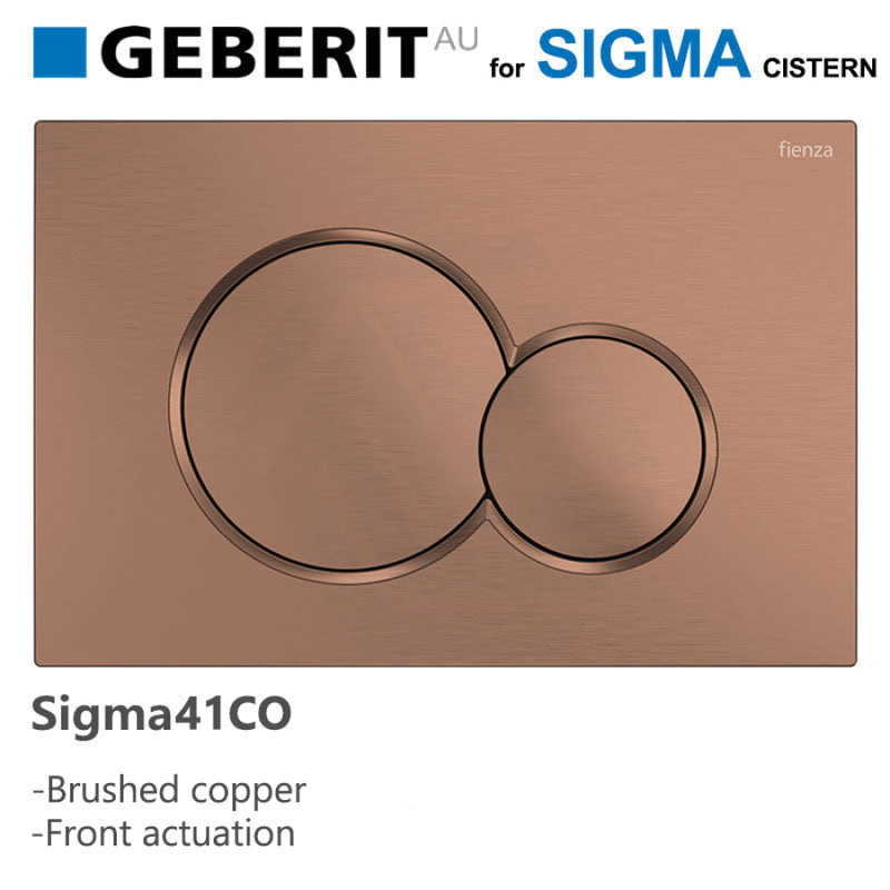 Fienza Sigma41 Round Brushed Copper Flush Button For Geberit Sigma Cistern Toilets Push Buttons