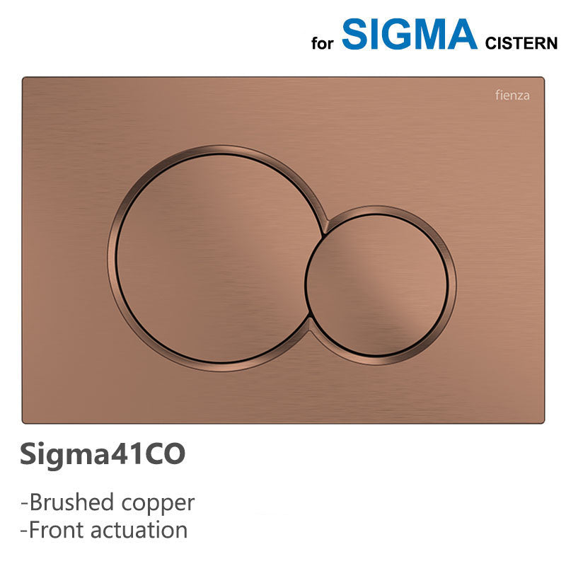 Fienza Sigma41 Round Brushed Copper Flush Button For Geberit Sigma Cistern Toilets Push Buttons