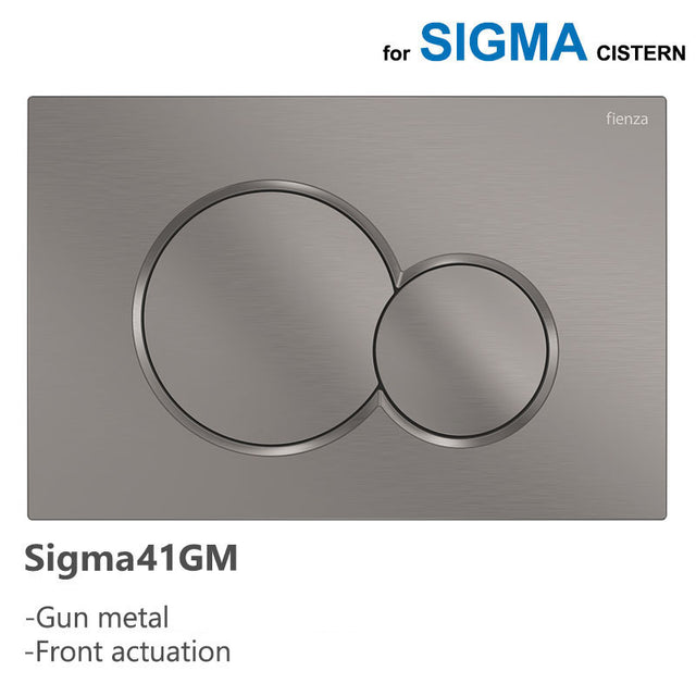 Fienza Sigma41 Round Gun Metal Flush Button For Geberit Sigma Cistern Toilets Push Buttons