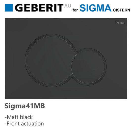 Fienza Sigma41 Round Matt Black Flush Button For Geberit Sigma Cistern Toilets Push Buttons