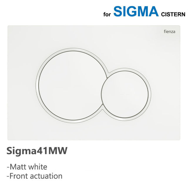 Fienza Sigma41 Round Matt White Flush Button For Geberit Sigma Cistern Toilets Push Buttons