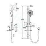 Fienza Stella Chrome Multifunction Rail Shower With Soap Dish Handheld