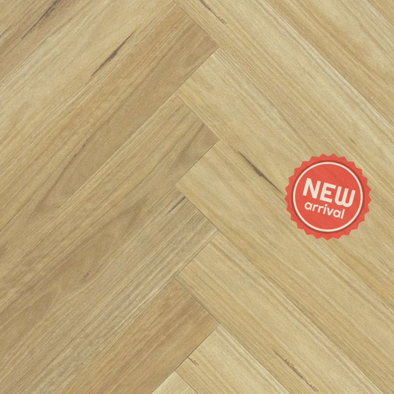 Spc Hybrid Flooring 8Mm Herringbone Blackbutt With Underlay